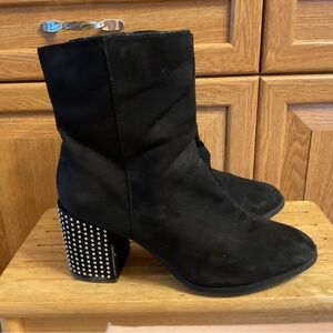 Target Black Heeled Boots with Studded Detail